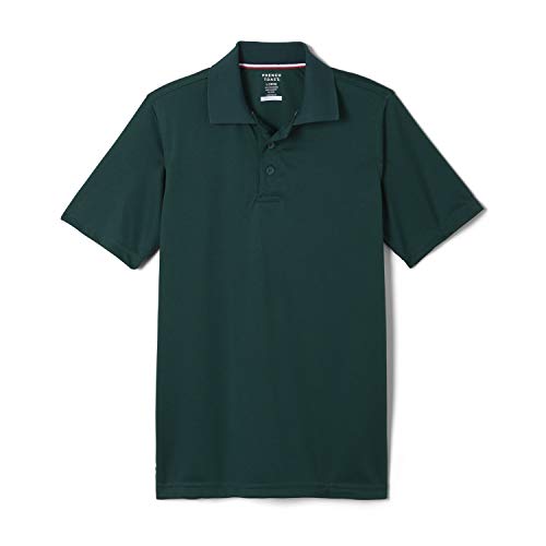 French Toast Boys Short Sleeve Moisture Wicking Stretch Sport Polo Shirt (Kids Standard & Husky Sizes) Hunter Green 10-12