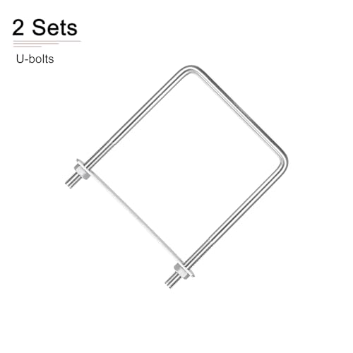 Image of DTGN M8x100x140mm(ThreadxWxL) Square U Bolt - 2Pack - Good for Trailer Pipe Replacement Parts - 304 Stainless Steel U Shape Bolts