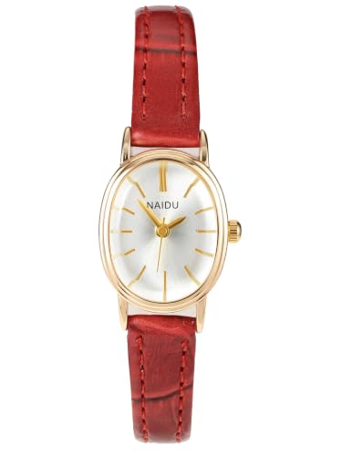 Top Plaza Women's Watch Vintage Gold Dial Leather Watches for Women