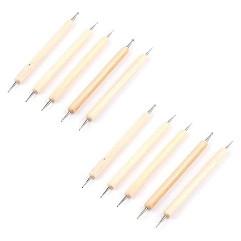 JIAMIAN 10 Pcs Embossing Stylus Set with Different Size Double End Tracing Dotting Tool Stylus, Nail Dotting Pen, Embossing Art, for Carbon Transfer Paper Painting Cover