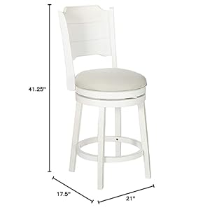 Hillsdale Clarion Wood Swivel Stool, Counter Height, Sea White Hillsdale Clarion Wood Swivel Stool Counter Height Sea White