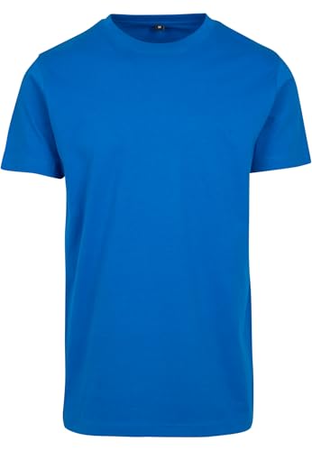 Build Your Brand Herren T-Shirt Round Neck, Männer Basic T-Shirt mit...