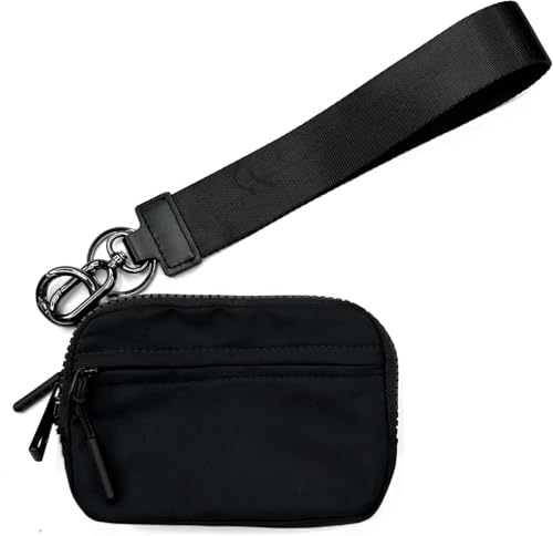 Commonlyto Wallet, The Wallets 2nd Gen, Iris Trio Wallet with Strap,Small Wristlet For Women (Black)