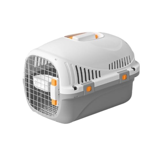 Apaeoflペット チャイナ エアライン バージョン 航空ボックス 猫 犬 車 ケージ ポータブル 旅行 犬 ケージ スペース ボックス チェックイン ボックス ペット ボックス (グレー,大)
