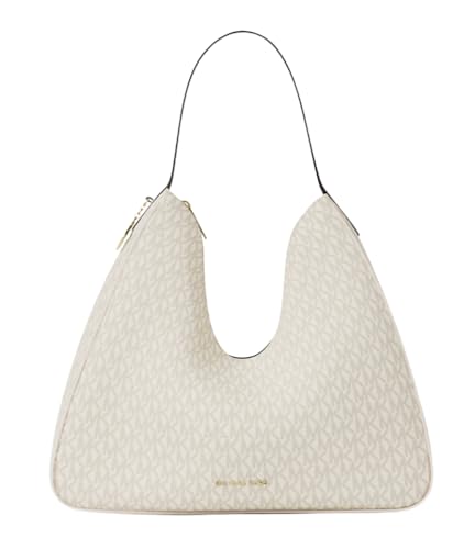 Bolsa Feminina Michael Kors Nayla Média Original – Hobo MK Signature Canvas ou Messenger Couro Pebbled – Bolsa de Ombro ou Transversal Luxo (LT Cream Multi, médio Hobo)