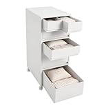 Armadietto bianco con 6 cassetti, 65 x 37,5 x 27 cm, per camera da letto