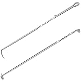 2pcs Viande Hook Flipper métal Barbecue Viande hameçon Nageur de Viande résistante à la Chaleur hameçon Lave Lave Lavette