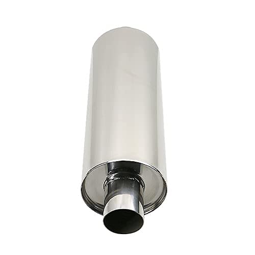 2 Inch Inlet/Outlet Exhaust Muffler, Universal Resonator with 16\" Whole Length Straight Through Stainless Steel Welded On Resonator Muffler…