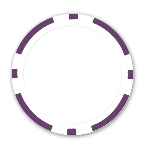DA VINCI 100 11.5 Gram Blank 8 Stripe Poker Chips for Use with Custom Labels or Direct UV Print, Make Your Own Personalized Poker Set (Purple)