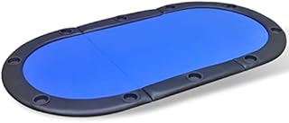 vidaXL 10 Player Casino Foldable Poker Tabletop Speed Cloth Cup Holder Leather Rest