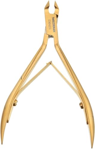 TWEEZERMAN Tronchesini per cuticole Ultra Precision (punte di precisione per una rimozione precisa delle cuticole, acciaio inossidabile), oro