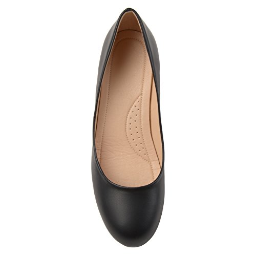 Brinley Co. Womens Soren Classic Faux Leather Comfort-Sole Heels Black, 8 Regular US3