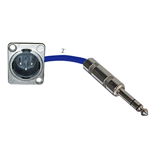 Floor Stage Box Panel Mount Pigtail Drop in No Solder (XLR Male > 1/4