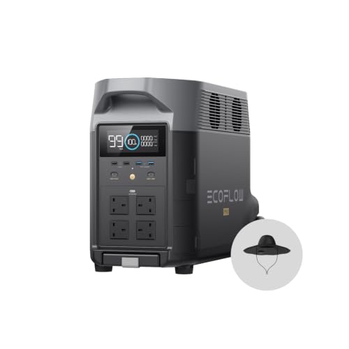 EF ECOFLOW Portable Power Station 3600Wh DELTA Pro AC Outlets x 4 3600W 2.7H Fast Charge Lifepo4 Power Station Solar Generator for Home Use Power Outage Camping RV Emergencies