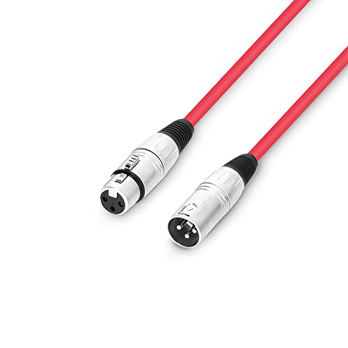 Adam Hall Cables 3 Star MMF 0100 - Cable de micrófono XLR hembra a XLR macho, 1 m, color rojo