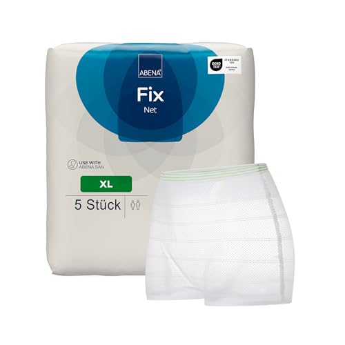 ABENA Netzhosen 5er-Pack, Größe XL, OEKO-TEX zertifizierte Fixierhosen für Wochenbett- oder Inkontinenzvorlagen. Atmungsaktiv und waschbar für sicheren Schutz. Netz-Hosen, Postpartale-Fixierhosen.