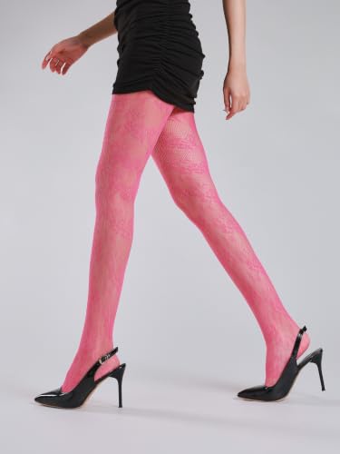 Image of TBFT Guling one pair sexy black or hot pink stockings pantyhose fishnet tights lace leggings for women Christmas rose pattern
