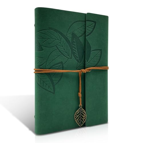 Joy & Inspiration A5 Cuaderno de Piel Pu Vintage Notebook Rellenable Bonito Diario de Viaje Cuaderno de Anillas Refillable Pu Leather Journal