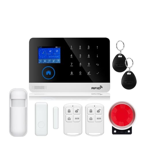 Sistema di allarme domestico, Smart Alarm Touch Panel GSM Wireless 433 Mhz Antifurto Di Allarme Di Sicurezza Domestica Compatibile Con Controllo APP TUYA(Tuya WIFI PG103)