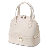BAKLUCK Insulated Lunch Bags for Women Lunch Box Bag Lunch Tote Bag for Women PU Leather Dual Compar