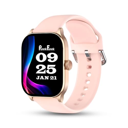 Image of PunnkFunnk NeoLux 1.96 inch HD Display Smartwatch for Men & Women 2025 with 110+ Sports Modes, Heart Rate, Sleep Monitor, IP68 Waterproof, Answer /Make Calls for Android & iOS(Pink)