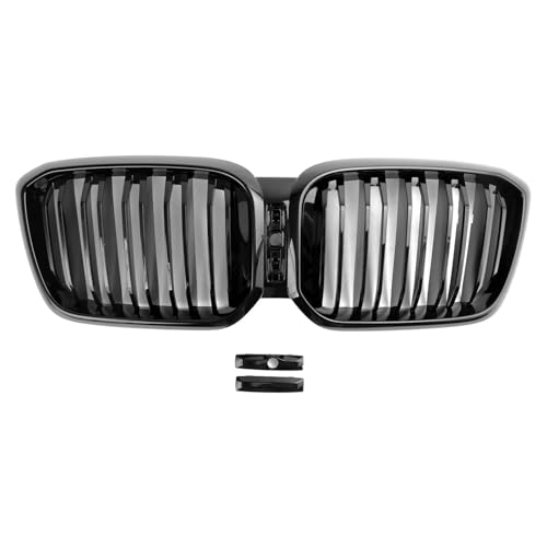 Calandre noire brillante pour BMW X3 G01 et X4 G02 2022-2023 | Grille avant de pare-choc sport
