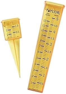 Taylor 2715 2-in-1 Rain Gauge and Sprinkler Gauge, Measure and Monitor Precipitation, Easy to Read for Backyard, Patio, Garden, and Lawn, Yellow