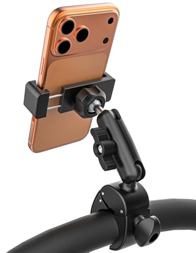Support téléphone poussette et guidon de vélo avec bras métallique stable à 360 degrés