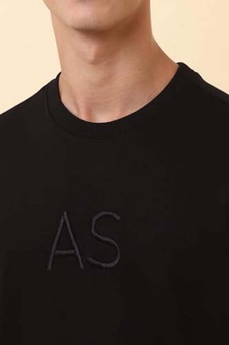 Image of Allen Solly Men's Cotton Blend Crew Neck Sweatshirt with Straight Pocket