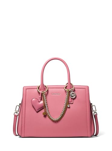 Michael Kors Laila Medium Satchel, Silver-Tone Hardware/Jewel Chain/Rosewood
