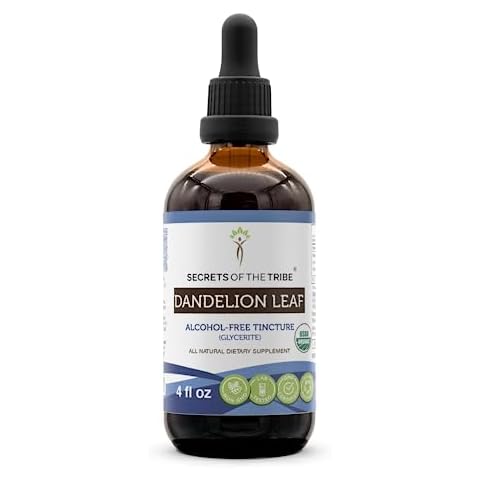 Secrets of the Tribe Dandelion Leaf USDA Organic | Alcohol-Free Extract, High-Potency Herbal Drops | Made from 100% Certified Organic Dandelion Leaf (Taraxacum Officinale) Dried Leaf 4 fl oz Cover