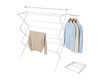 ABB4US Wäscheständer Metall klappbar & ausziehbar 58–102 cm | 18 kg Tragfähigkeit | mit Seitenarmen für Kleiderbügel | platzsparender Wäschetrockner