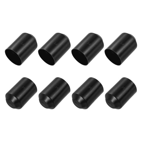 Image of sourcing map 8Pcs Heat Shrink End Cap 45mm ID x 65mm L 2:1 Ratio Heat Shrink Tubing Caps Lined Sealed Waterproof Adhesive for Electrical Wire Cable, Black