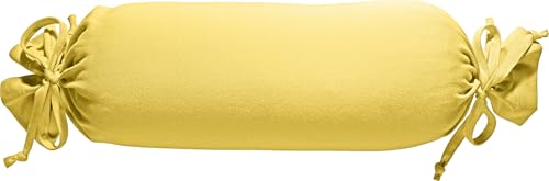 Erwin Müller Nackenrollenbezug Memmingen Interlock-Jersey gelb Größe 40x15 cm Ø - formstabil, faltenfrei, anschmiegsam, mit Bindeband