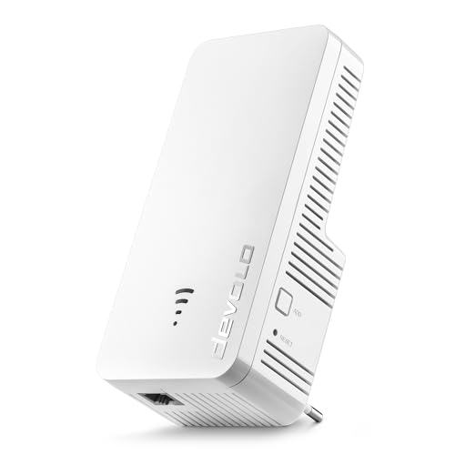 Devolo Répéteur 3000 WiFi 6 : amplificateur wifi haut débit internet compatible avec toutes les box internet 3000 Mbits, 1 port Ethernet, point d'accès, prise...