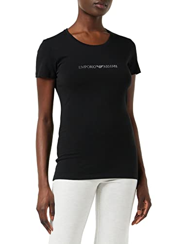 Emporio Armani T-shirt Camiseta Crew Neck Mujer, Negro(Black), XL