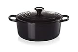 ル・クルーゼ(Le creuset) 両手鍋 シャイニーブラック 26cm ホーロー鍋、IH対応