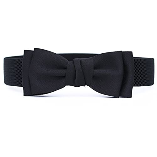 Ladies Women Fashion Bowknot Skinny Waist Belt for Dress Elastic Bow Thin Waist Belt2