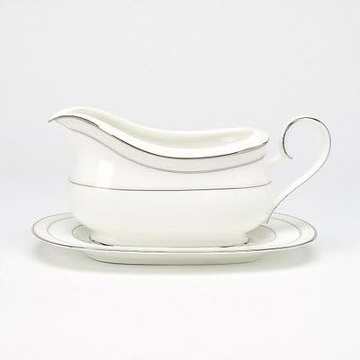 Noritake Montvale Platinum 21.5 oz. Gravy Dish with Tray