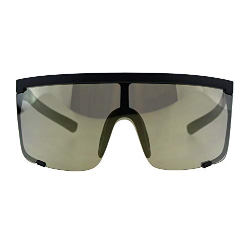 PASTL Super Oversized Goggle Sunglasses Unisex Fashion Square Black, Brown Mirror Lens