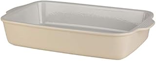 Berndes 1503903 Stoneware Rectangular Lasagne Dish/Roaster, 39 cm, Durable, With Side Handles, Cream, ceramic, Single