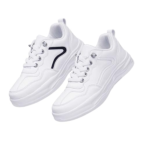 Boys Girls Tennis Shoes Kids Breathable Running Sneakers Kids Flat Soft Soled Lace up Athletic Sports Gym Shoes4