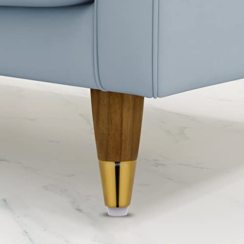 Image of Plantex Heavy Duty Round 4 inch Spare Sofa Legs for Bed Furniture /Sofa Legs for Furniture Fitting /Table Legs /Sofa Leg Set of 2 pcs (Gold Finish)