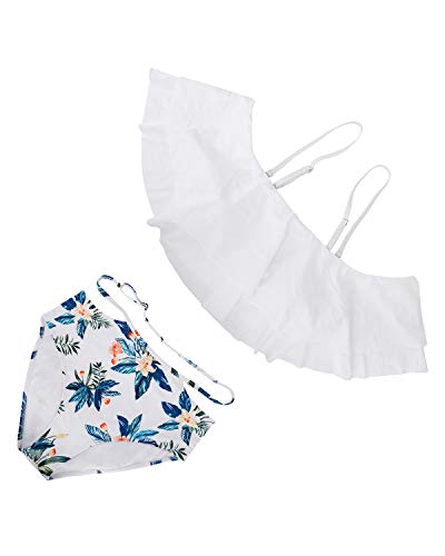 image for Tempt Me Women White Two Piece Swimsuit High Waisted Bikini Off Should