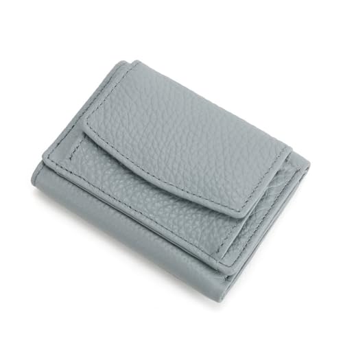 Women's Genuine Leather Wallet Rfid Blocking Small Trifold Pocket Wallet Includes Coin Pouch, Card Holders, Slots (Light Blue 3)