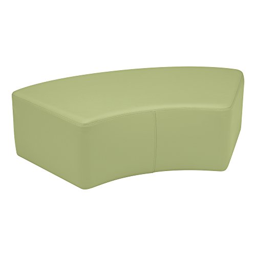 Image of Sprogs 12 inch H Structured S-Curve Stool -Flexible Modular Collaborative Soft Seating for Office, Home, Lounge and School Classrooms with Durable Frame & Set of 6 inch Legs Add-on -Fern Green