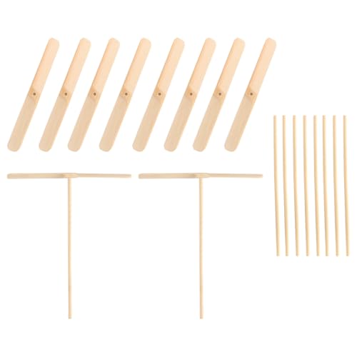 Laroal Lot de 10 libellules en Bois à frotter à la Main, Jeu d'hélicoptère Volant à hélice pour extérieur, Patio, Jardin, Divertissement et...