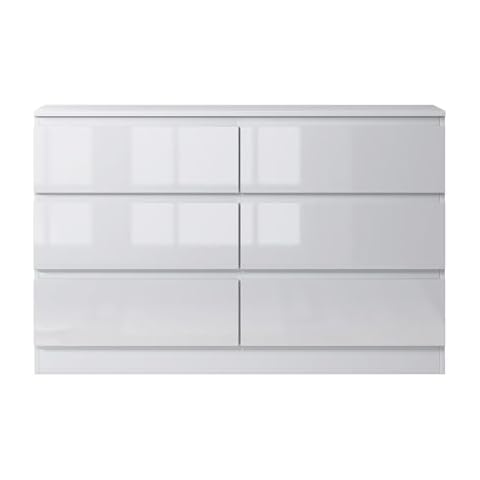 FWStyle White Gloss 6 Drawer Chest Cover