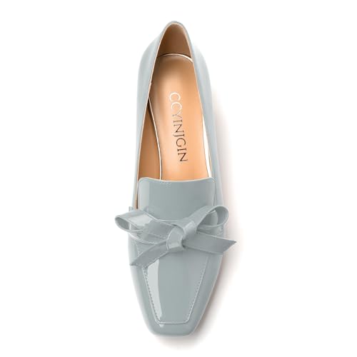Image of Womens Loafer with Heel, Comfortable Chunky Heels for Women, Loafers Shoes with Bowknot Womens Bunion Dress Shoes