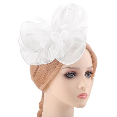 Image of DRESHOW Fascinators Hat Tea Party Headwear Ribbons Feathers on a Headband and a Clip for Women